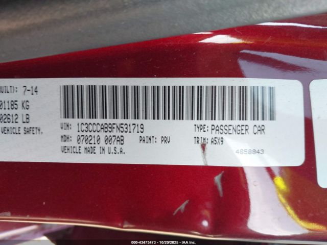 2015 CHRYSLER 200 1C3CCCAB9FN531719 Photo 8