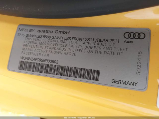 2016 AUDI RS 7 WUAW2AFC8GN903802 Photo 8