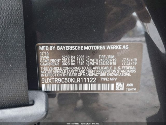 2019 BMW X3 5UXTR9C50KLR11122 Photo 8