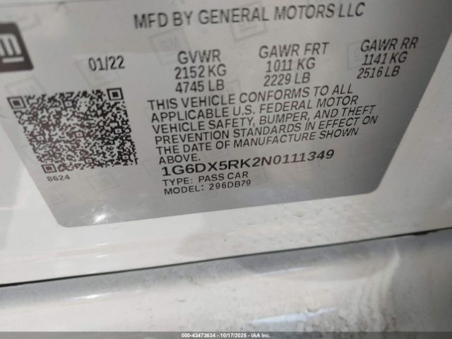 2022 CADILLAC CT5 1G6DX5RK2N0111349 Photo 8