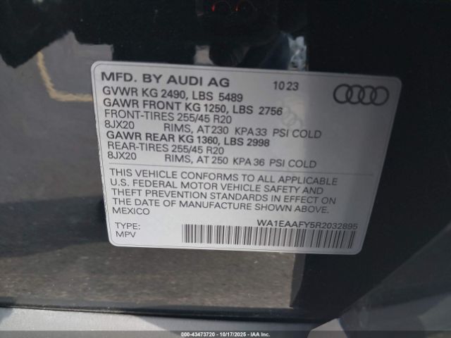 2024 AUDI Q5 WA1EAAFY5R2032895 Photo 8