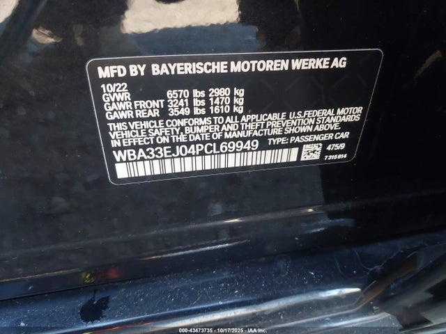 Продажа на аукционе авто 2023 Bmw 760 I Xdrive, vin: WBA33EJ04PCL69949, номер лота: 43473735