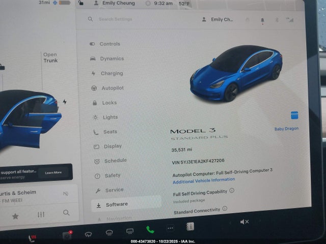 Aukcja sprzedaży 2019 Tesla Model 3 Long Range/mid Range/standard Range/standard Range Plus, vin: 5YJ3E1EA2KF427206, numer aukcji: 43473820
