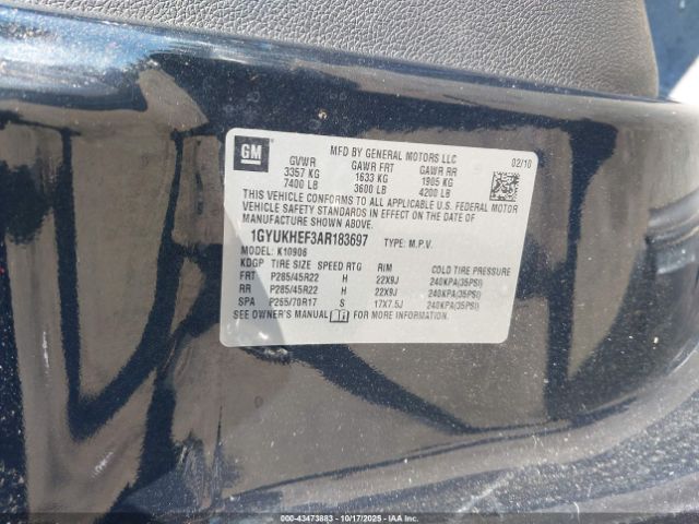 2010 CADILLAC ESCALADE ESV 1GYUKHEF3AR183697 Photo 8