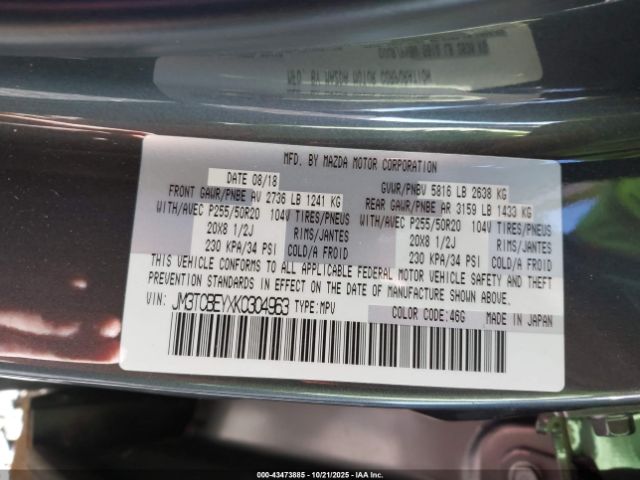 2019 MAZDA CX-9 JM3TCBEYXK0304963 Photo 8