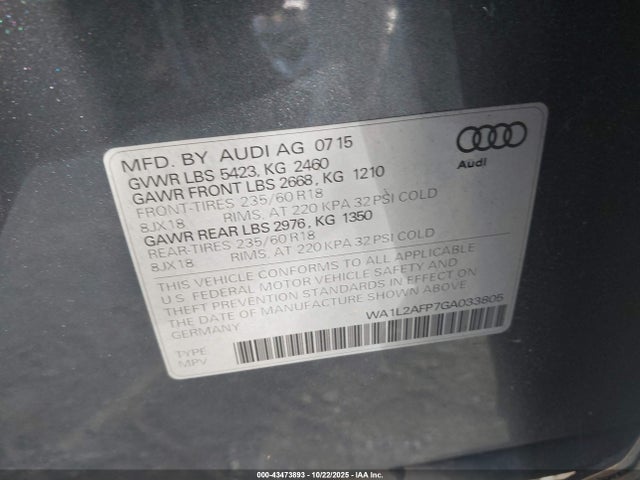 2016 AUDI Q5 WA1L2AFP7GA033805 Photo 8