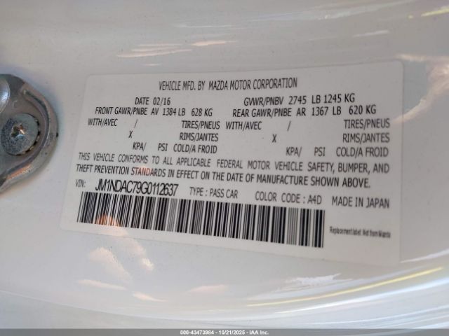 2016 MAZDA MX-5 MIATA JM1NDAC79G0112637 Photo 8