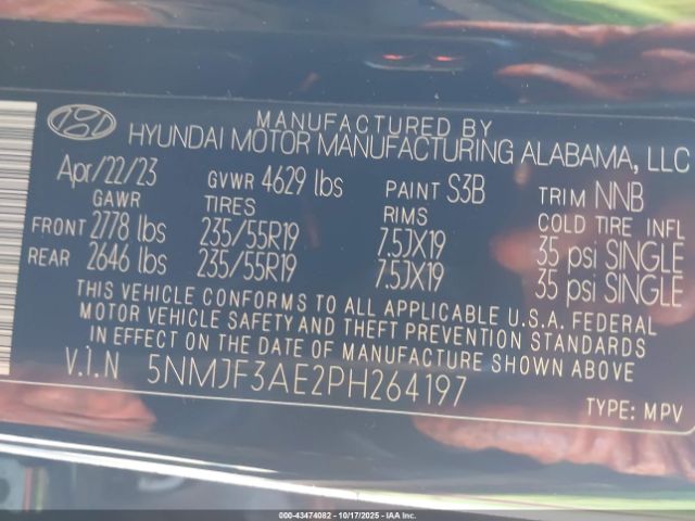 2023 HYUNDAI TUCSON 5NMJF3AE2PH264197 Photo 8