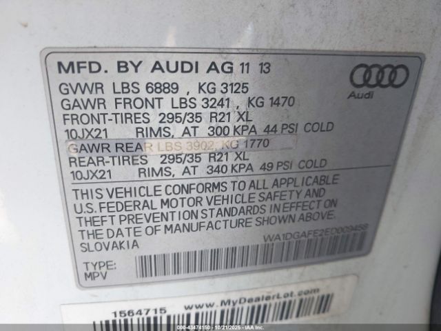 2014 AUDI Q7 WA1DGAFE2ED009458 Photo 8