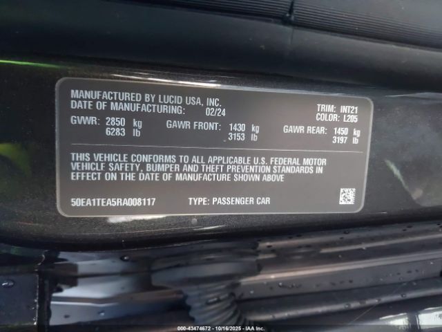 2024 LUCID AIR 50EA1TEA5RA008117 Photo 8