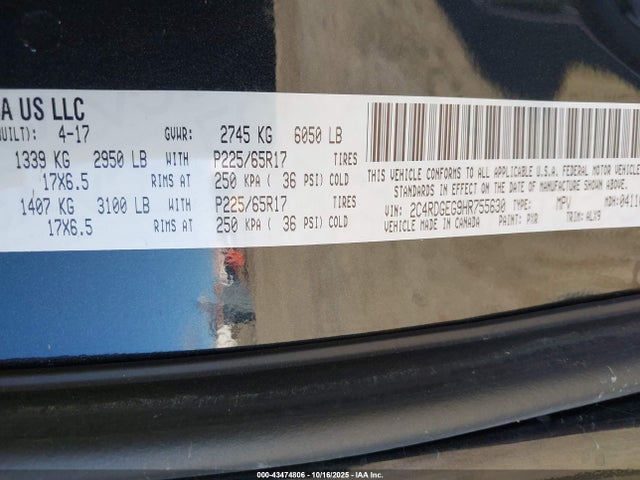 2C4RDGEG9HR755630 Dodge GRAND CARA