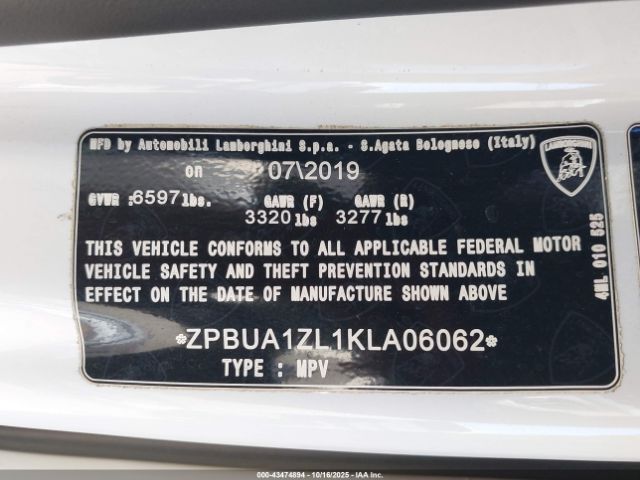 2019 LAMBORGHINI URUS ZPBUA1ZL1KLA06062 Photo 8