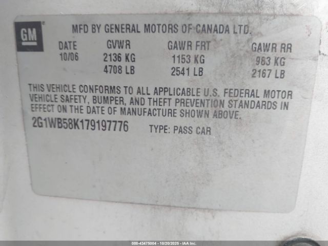 2007 CHEVROLET IMPALA 2G1WB58K179197776 Photo 8