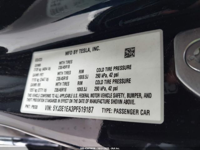 2023 TESLA MODEL 3 5YJ3E1EA3PF519187 Photo 8