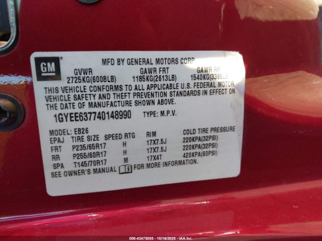 2004 CADILLAC SRX 1GYEE637740148990 Photo 8