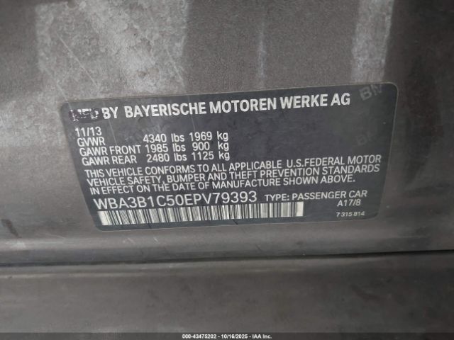 2014 BMW 320I WBA3B1C50EPV79393 Photo 8