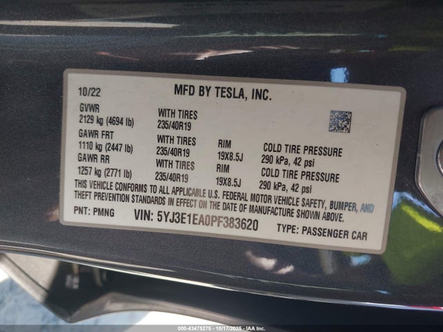 2023 TESLA MODEL 3 5YJ3E1EA0PF383620 Photo 8