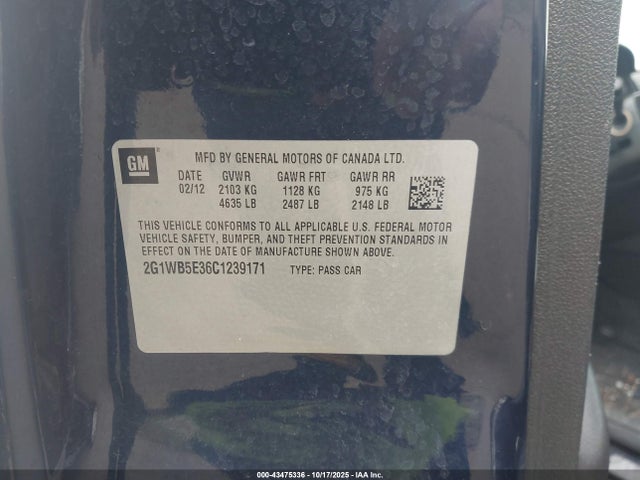 2012 CHEVROLET IMPALA 2G1WB5E36C1239171 Photo 8