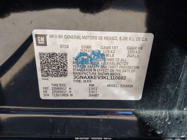 2019 CHEVROLET EQUINOX 3GNAXKEV3KL110683 Photo 8