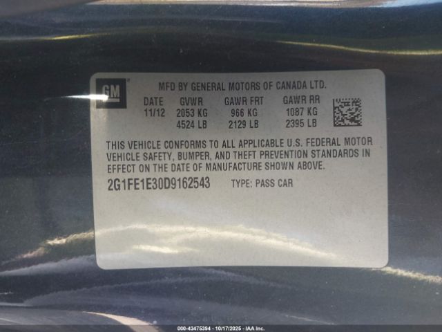 2013 CHEVROLET CAMARO 2G1FE1E30D9162543 Photo 8