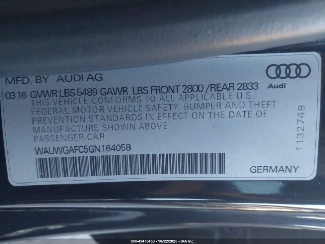 2016 AUDI A7 WAUWGAFC5GN164058 Photo 8