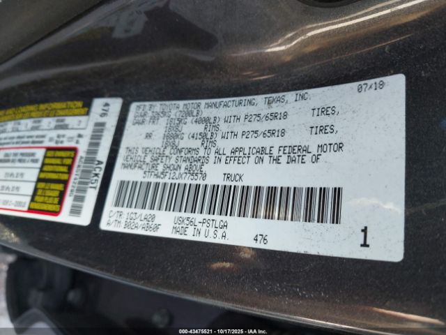 2018 TOYOTA TUNDRA 5TFHW5F12JX775570 Photo 8