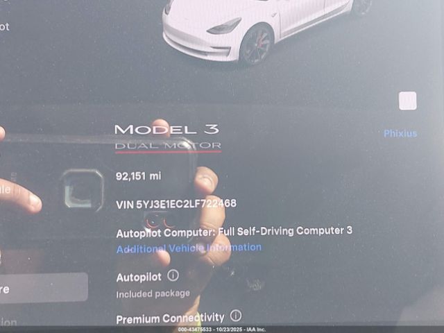 2020 TESLA MODEL 3 5YJ3E1EC2LF722468 Photo 6