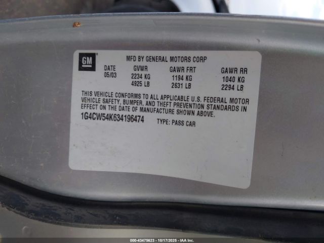 2003 BUICK PARK AVENUE 1G4CW54K634196474 Photo 8