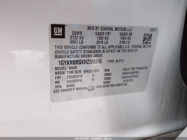2017 CADILLAC XT5 1GYKNBRSXHZ268243 Photo 8