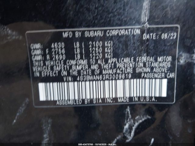 2024 SUBARU LEGACY 4S3BWAN63R3009619 Photo 8