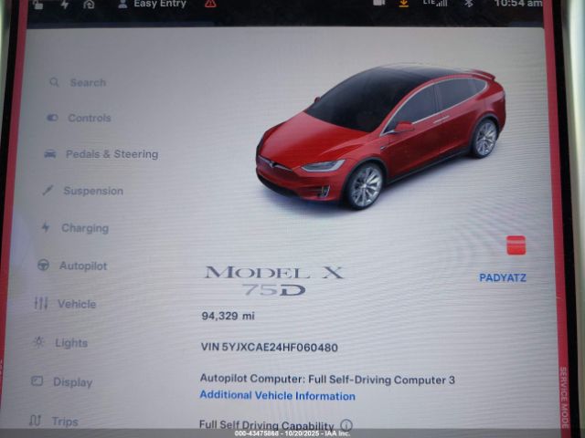 2017 TESLA MODEL X 5YJXCAE24HF060480 Photo 6
