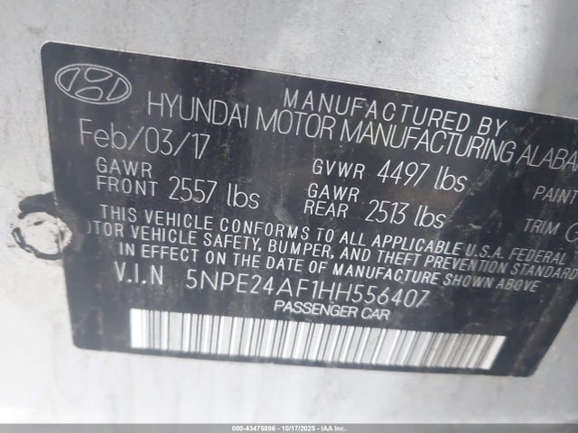 5NPE24AF1HH556407 Hyundai SONATA SE