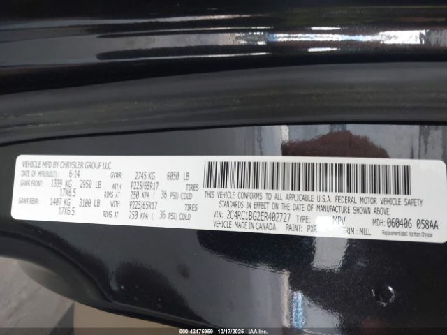 2014 CHRYSLER TOWN & COUNTRY 2C4RC1BG2ER402727 Photo 8