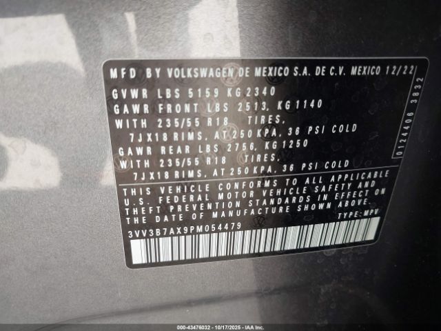 2023 VOLKSWAGEN TIGUAN 3VV3B7AX9PM054479 Photo 8