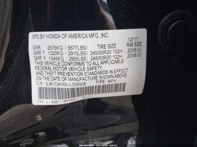 2018 ACURA MDX 5J8YD4H59JL006508 Photo 8