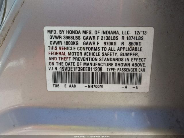 2014 ACURA ILX 19VDE1F39EE011208 Photo 8