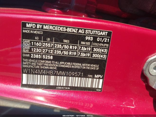 2021 MERCEDES-BENZ GLB 250 W1N4M4HB7MW109571 Photo 8