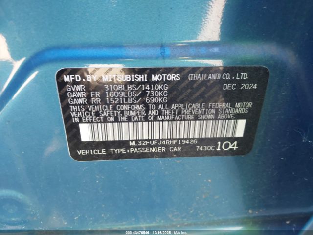 2024 MITSUBISHI MIRAGE G4 ML32FUFJ4RHF19426 Photo 8