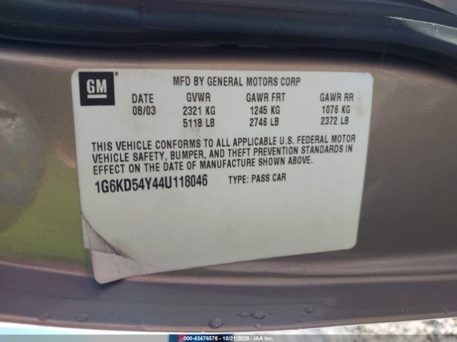 2004 CADILLAC DEVILLE 1G6KD54Y44U118046 Photo 8