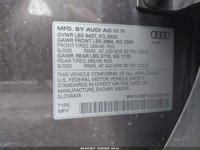 2018 AUDI Q7 WA1LHBF70JD035275 Photo 8