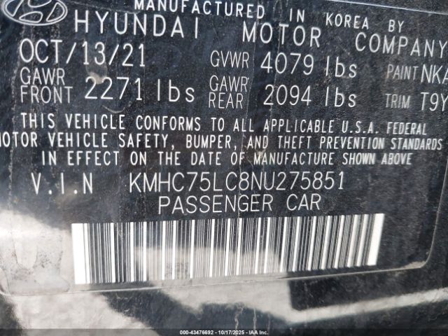 2022 HYUNDAI IONIQ HYBRID KMHC75LC8NU275851 Photo 8