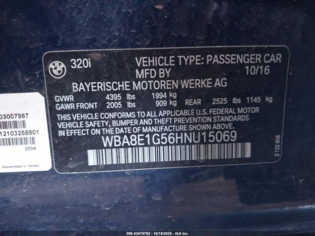 2017 BMW 320I WBA8E1G56HNU15069 Photo 8