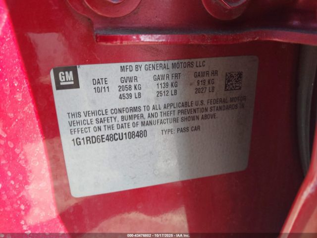 2012 CHEVROLET VOLT 1G1RD6E48CU108480 Photo 8