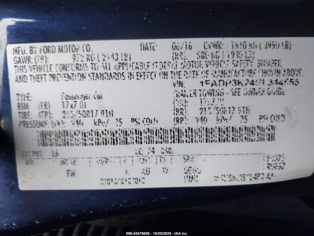 Ford Focus 2016 1FADP3K24GL344555 Image 9