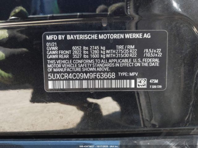2021 BMW X5 5UXCR4C09M9F63668 Photo 8