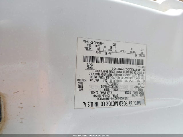Продаж на аукціоні авто 2007 Mazda B2300, vin: 4F4YR12D07PM00535, номер лоту: 43476863