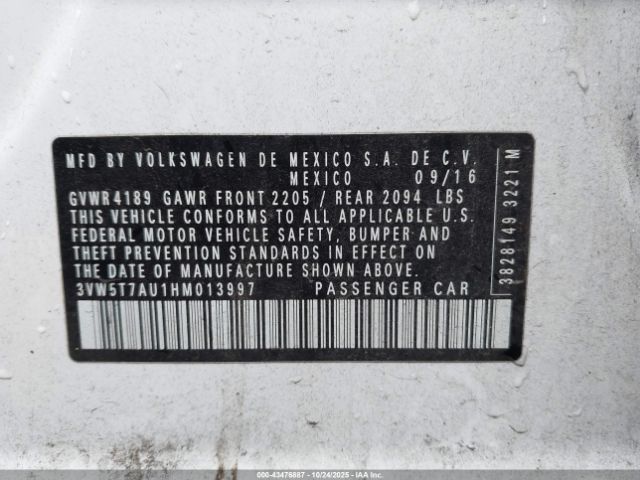 2017 VOLKSWAGEN GOLF GTI 3VW5T7AU1HM013997 Photo 8