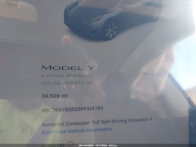 2023 TESLA MODEL Y 7SAYGDEE5PF914785 Photo 6
