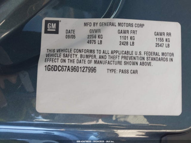 2006 CADILLAC STS 1G6DC67A960127996 Photo 8