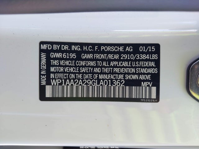 2016 PORSCHE CAYENNE WP1AA2A29GLA01362 Photo 8